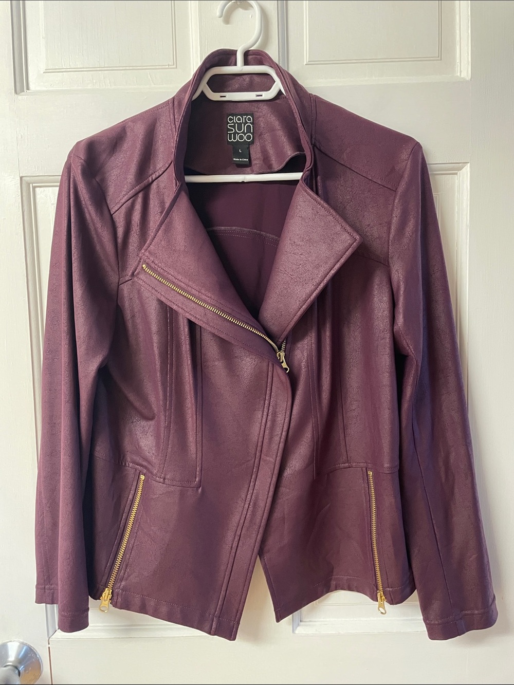 Clara Sun Woo Liquid Leather™ Signature Jacket - Merlot- women’s size large